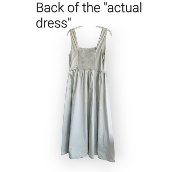 Oak + Fort Sage Green Sleeveless Cotton Dress M - Picture 3 of 11